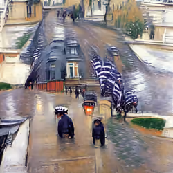 47 - Paris Street In Rainy Weather by Gustave Caillebotte (circa 1877)