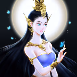 Manohra and blue butterfly