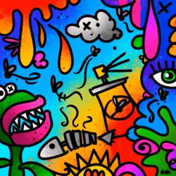 Mutant Funky Flies Graffiti