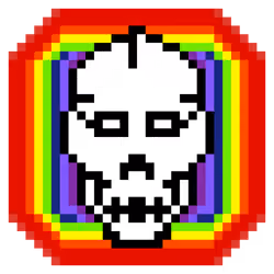 Rainbow Skull #001