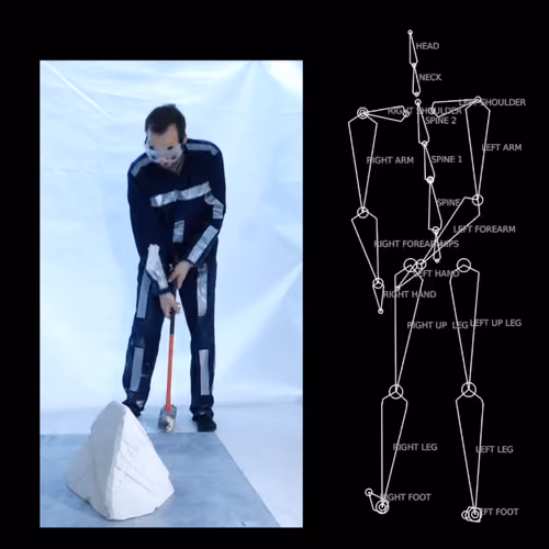 BINARY #2 - Plaster, steel, motion capture data, NFT.