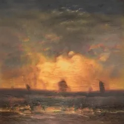 Romantic sunset as seen by an AI impressionist painter
