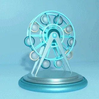 Ferris Wheel Blue #001