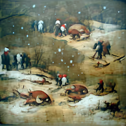 94 - The Hunters In The Snow by Pieter Bruegel the Elder (circa 1565)