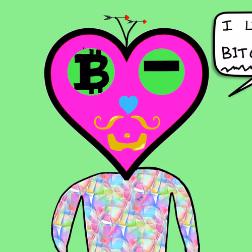 Heart Headz #010 - LOVE BITCOIN GREEN