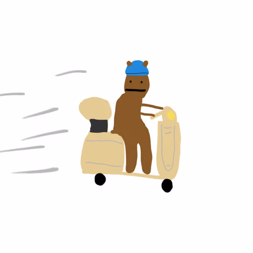 Bert Bear on a Vespa
