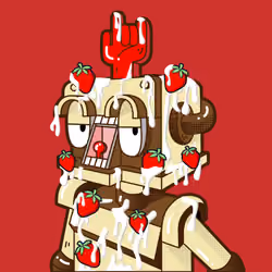 #015 ROBOT LOVE white cream and strawberries