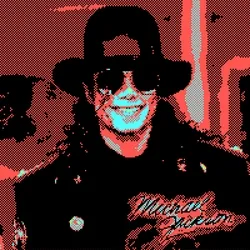 Michael Jackson red color pixel art 118