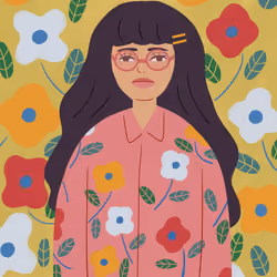 Girl with flower pattern