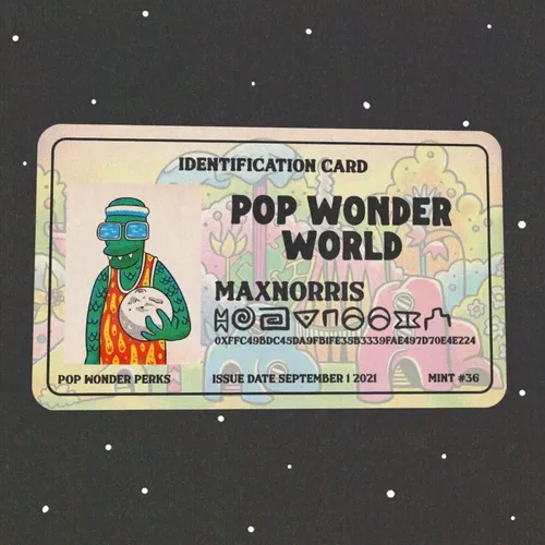 Pop Wonder World Identification Card // Max Norris // Mint #36