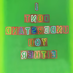 I Don't Understand You Either (green)