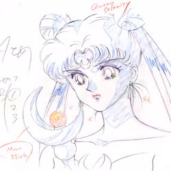 Pretty Soldier Sailor Moon Anime cel - Queen Serenity with Moon Stick - Extremely Rare (Official Han