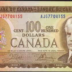 CE BILLET BANQUE DU CANADA 100 ETH  1975