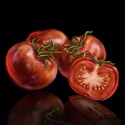 Tomatoes on black
