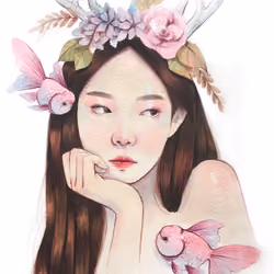 Girl with flowers #03