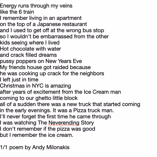Childhood poem 1/1 - Andy Milonakis