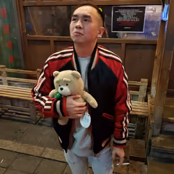 Jeffrey With Ted the Teddy Bear