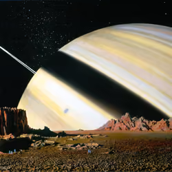 Saturn As Seen From Mimas - by Chesley Bonestell