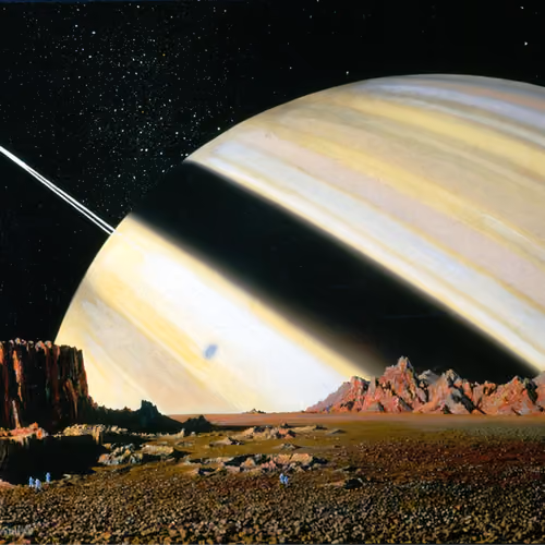 Saturn As Seen From Mimas - by Chesley Bonestell
