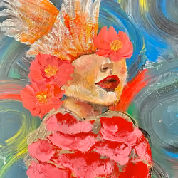 La femme et fleurs