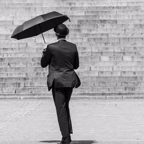 The man with the umbrella