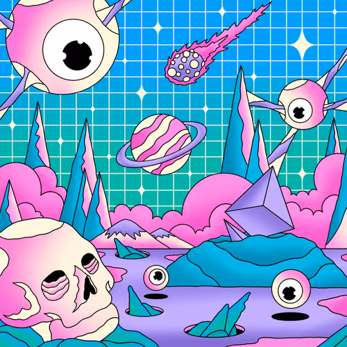 Psychedelic Skeleton Art