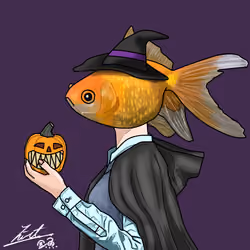 goldfish face girl　「Halloween」　eggplant dark blue