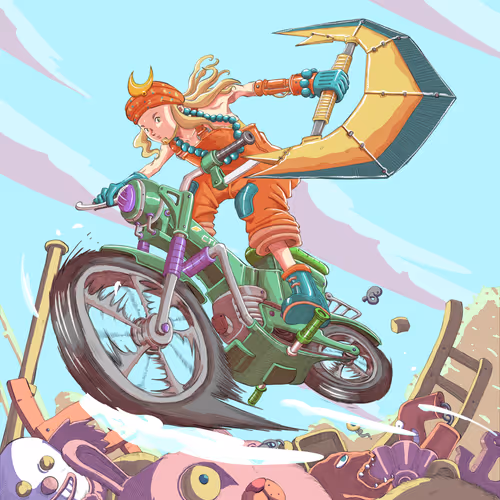 SHA WUJING AND HER HONDA CT125 AT THE JUNKYARD