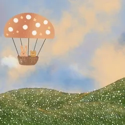 balloon on the white flower field