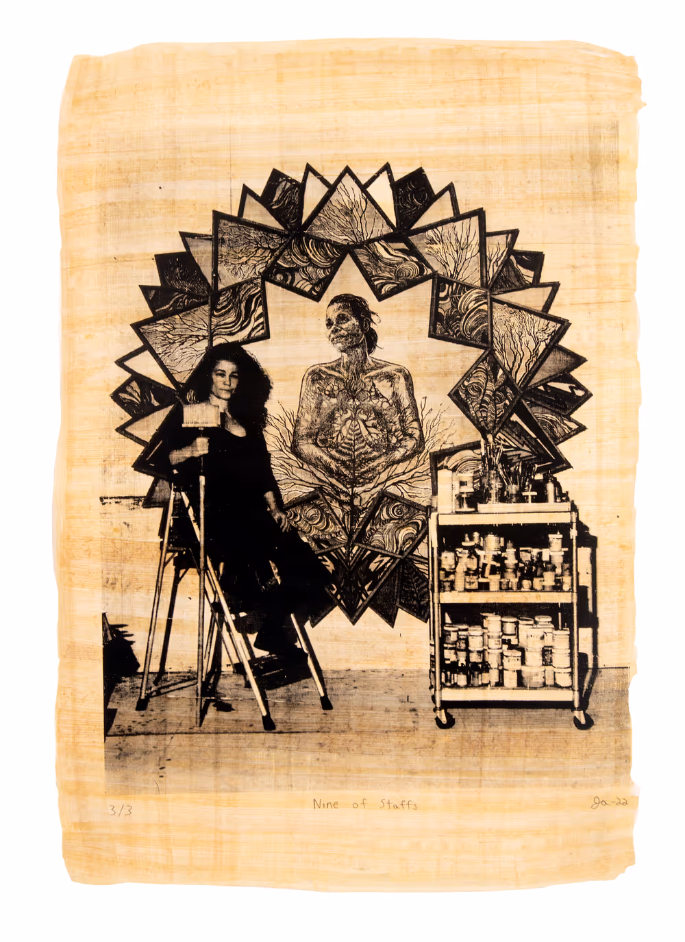 Justin Aversano - Nine of Staffs - Physical Tarot Scroll - 3/3