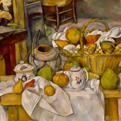 "La Table de cuisine" The Kitchen Table by Paul Cézanne 1888-11890 (oil on canvas)