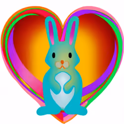 Cute Bunny in Colorful Heart