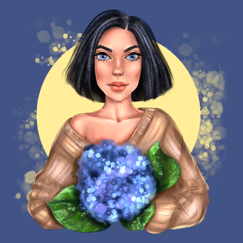 Hydrangea-colored eyes