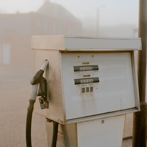 White gas pump
