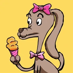 The little dog and ice cream.