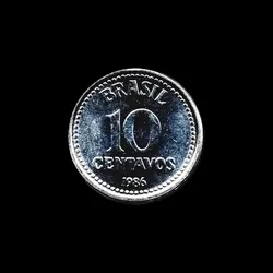 10 Centavos, Cruzados, 1986 - Brazil