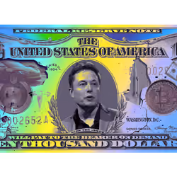 The CryptoCash Collectible #06 : Elon's Life Vision - Blue/ Yellow