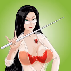 Red queen in teacher costume
