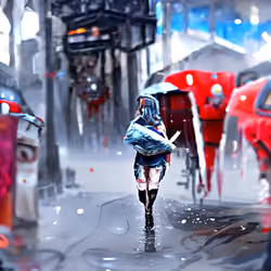 RAINY CYBERPUNK STREETS #21