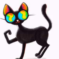 AI pencil drawing black cat