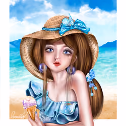 Yume in blue bikini