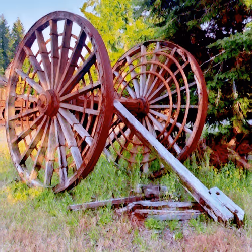 old wagon wheels