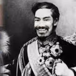 Emperor Meiji laughing