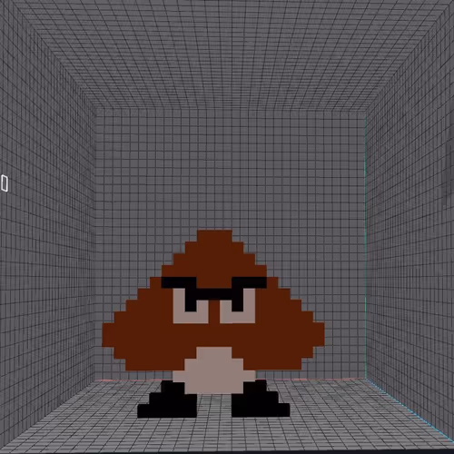 Classic Game Characters In Voxel Formation