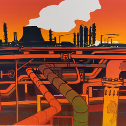 Industrial Skyline with Pipes_WT#1