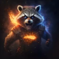 Raccoons fighting