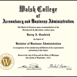 Korey Goodrich BA Diploma Walsh College