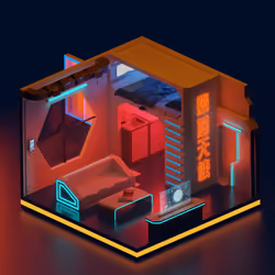 Rooms in the MEGA CITY 2099 locate in The Crove building floor #5