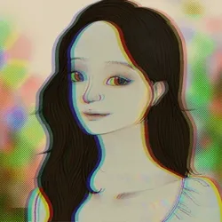 Animation of girl painting