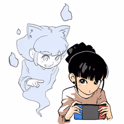 Girl and Cat Ghost